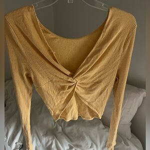 Altar’d State Reversable longsleeve yellow knot top women’s size L